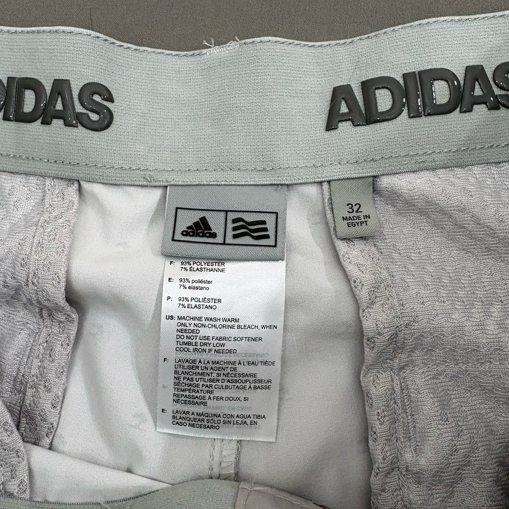 Adidas Golf Shorts Gray Performance Stretch Flat Front Performance Men Size 32 - Picture 2 of 12
